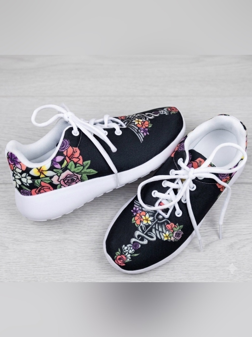 Like New! GROOVE BAGS  Custom Print Black Nurse Sneakers